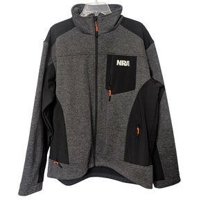 NRA‎ Lifetime Membership Gray and Black Full Zip Men's Jacket Size XL